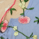 Sheer Floral Embroidered Open Front Kimono