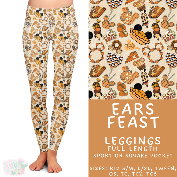 Ready to Ship - Ears Feast Full Length Leggings - Sport Pocket TC & Square Pocket OS