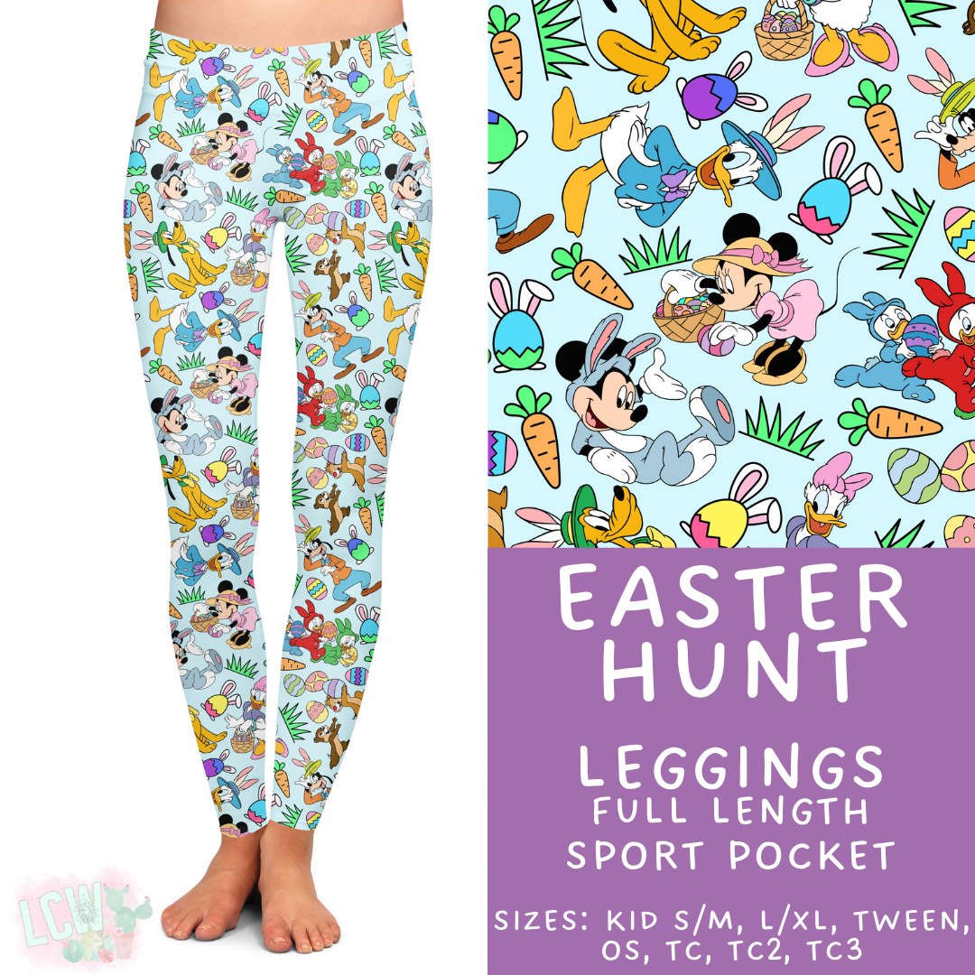 Ready To Ship - Easter Hunt Full Length Leggings - Kids SM