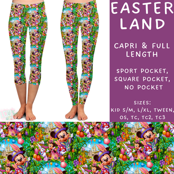 Ready To Ship - Easter Land Full Length Leggings - Sport Pocket TC2