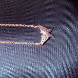 Micro Butterfly Necklace & Earring .925 Gold Plated CZ – 7 Colors – 16"+1.5" .925 Sterling Silver