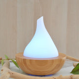 Bamboo Ultrasonic Aroma Diffuser - Pear Shaped White Glass Bowl