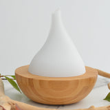 Bamboo Ultrasonic Aroma Diffuser - Pear Shaped White Glass Bowl