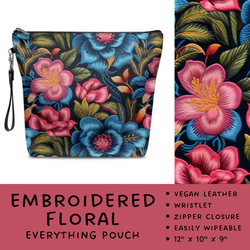 Batch #246 - The Everything Pouch - Closes 11/29 - ETA mid Jan - Embroidered Floral Everything Pouch