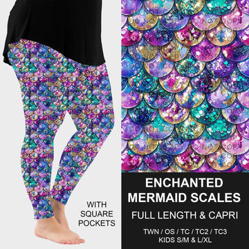 B292 - Preorder Enchanted Mermaid Scales Leggings w/ Pockets (Closes 5/24. ETA: late July)