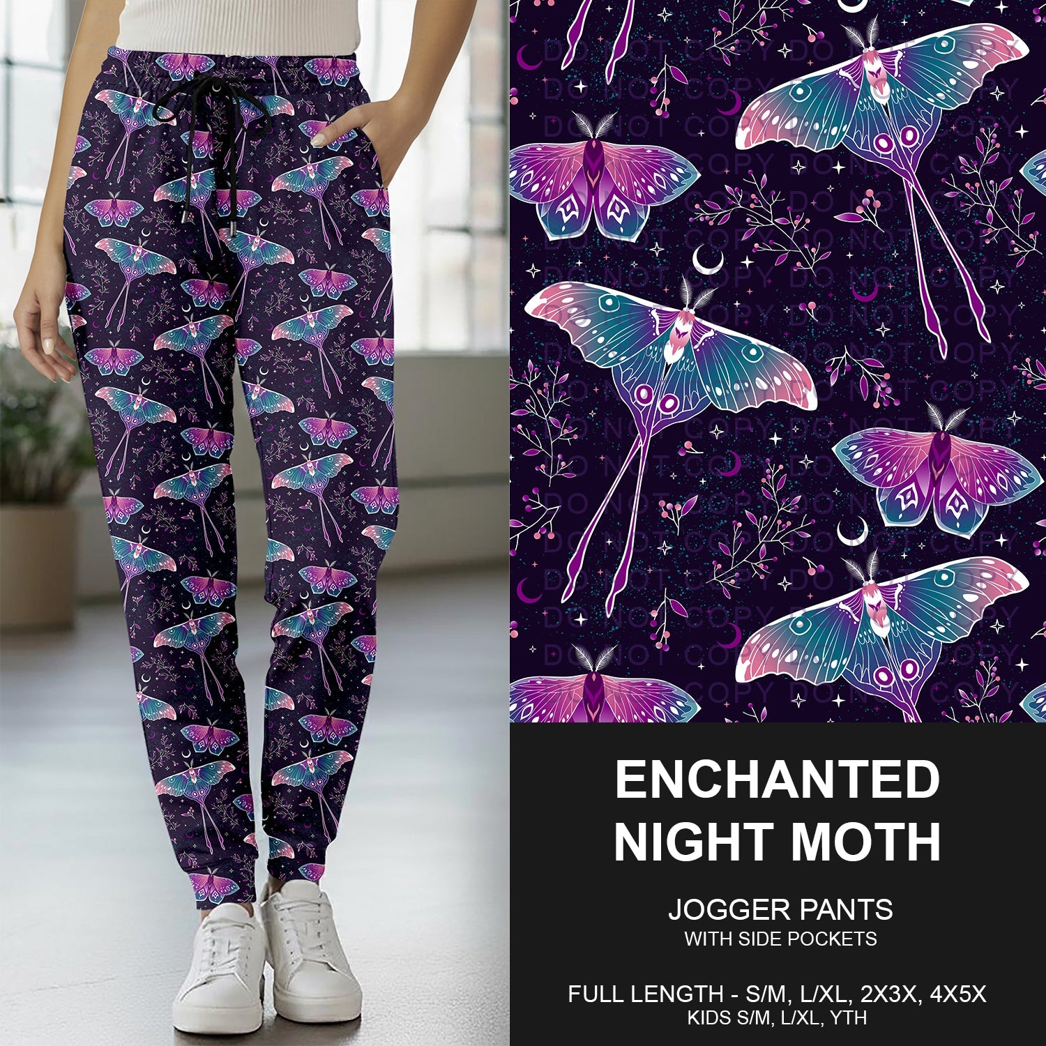 B264 - Preorder Enchanted Night Moth Jogger Pants (Closes 12/07. ETA early Feb.)