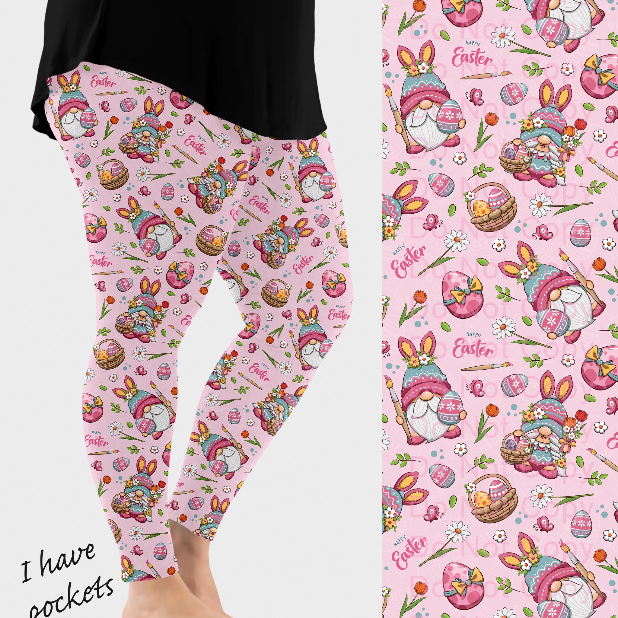 RTS - Easter Gnomes Leggings w/ Pockets