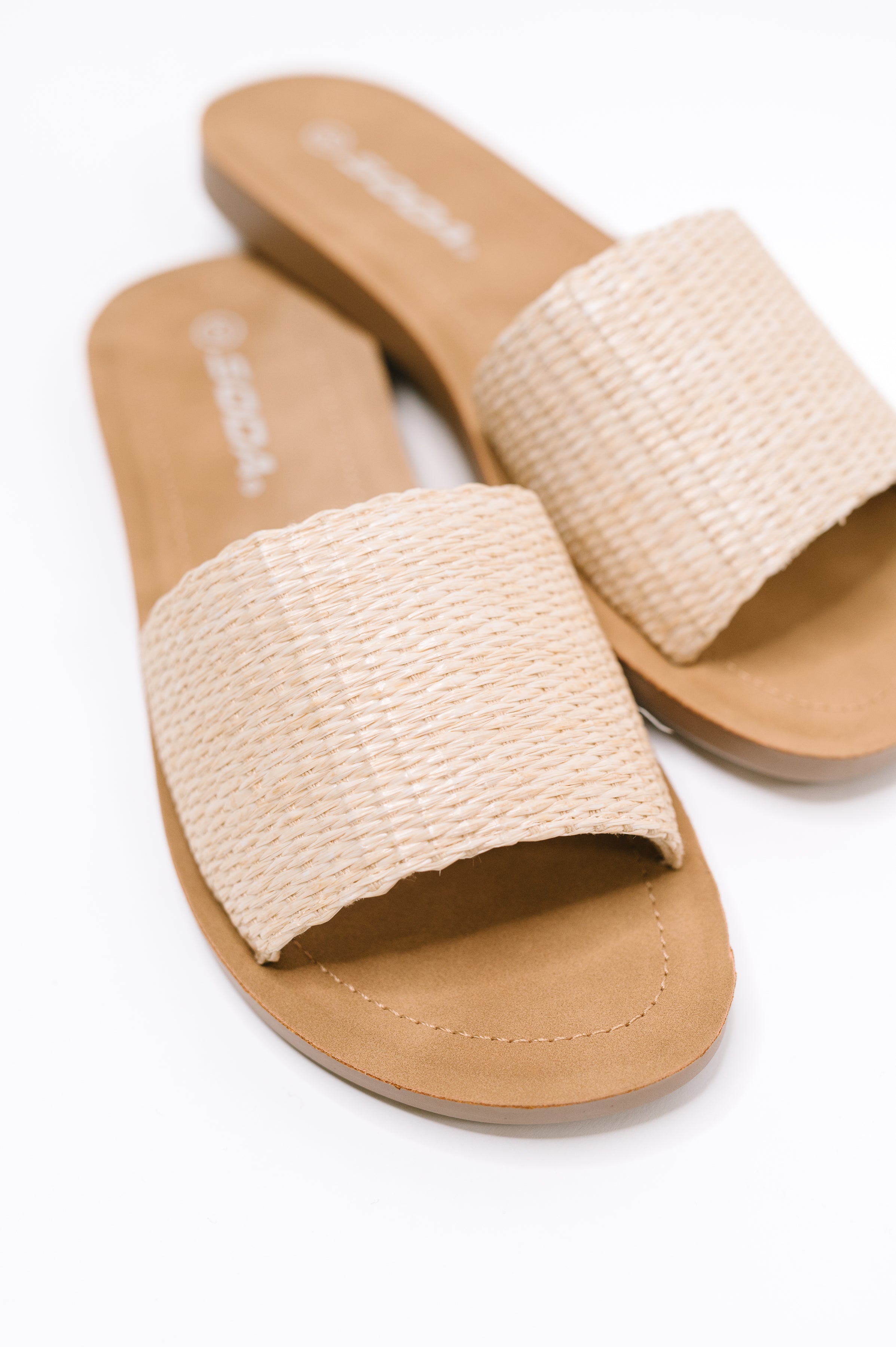 Efron Raffia Woven Slip On Sandal in Bone