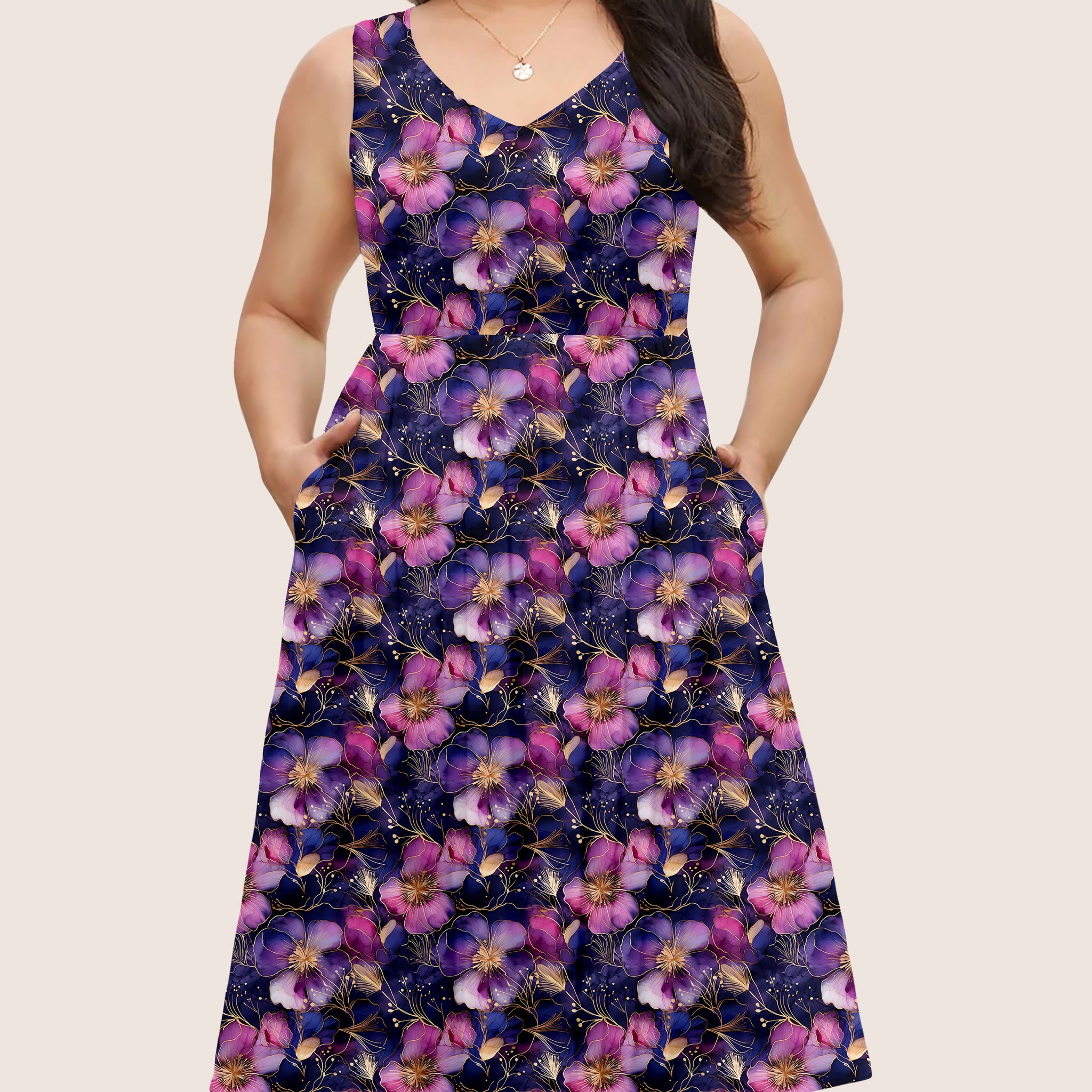 RTS - Elegant Floral Pocket Dress