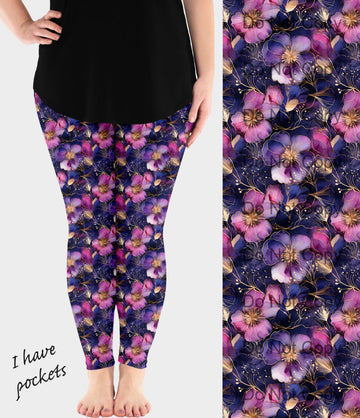 RTS - Elegant Blooms Leggings w/ Pockets