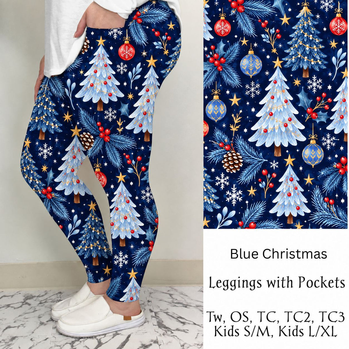 Blue Christmas Leggings/Joggers | Run Ends 10/9 | ETA 42 days