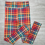 Mod Vibrant Color Plaid Print Leggings
