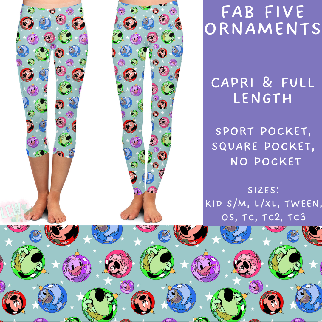 Batch #228 - Christmas Magic 2 - Closes 10/31 - ETA early/mid Dec - Fab Five Ornaments Full and Capri Length Leggings