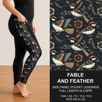 B309 - Preorder Fable and Feather Side Panel Pocket Leggings (Closes 8/23. ETA: late Oct.)