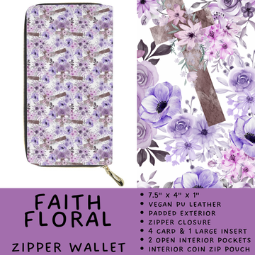 Batch #460 - Zip It Collection - Closes 12/5 - ETA late Jan - Faith Floral Zipper Wallet
