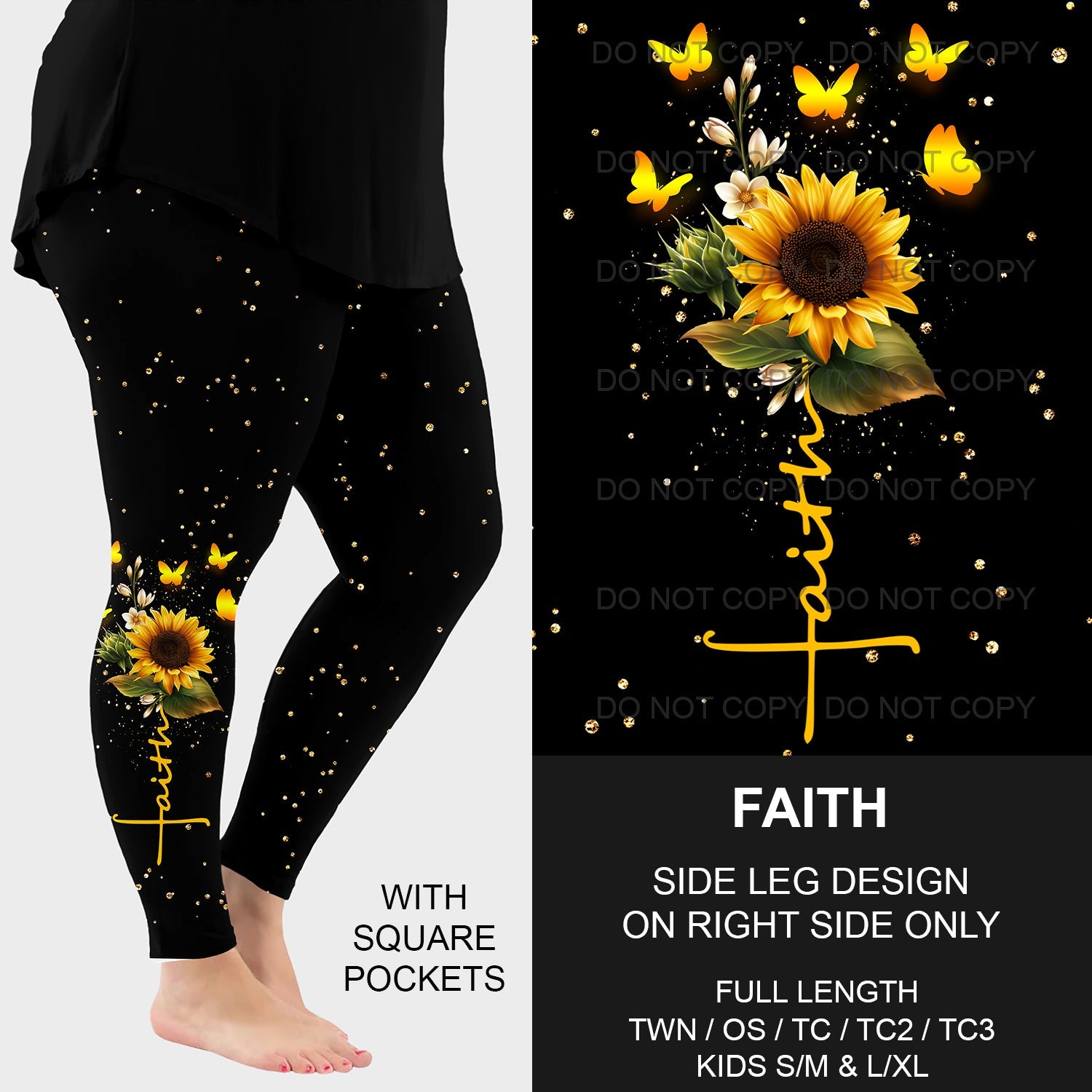 B198 - Preorder Faith Side Design Leggings w/ Pockets (Closes 12/08. ETA early Feb.)