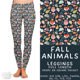Ready to Ship - Fall Animals Full Length Leggings - Square Pocket OS