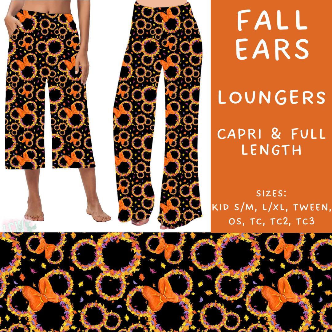 Batch #210 - Magical Fall - Closes 10/4 - ETA mid Nov - Fall Ears Capri and Full Length Loungers