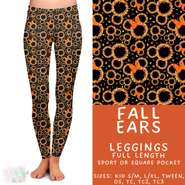Ready to Ship - Fall Ears Full Length Leggings - Sport Pocket TC