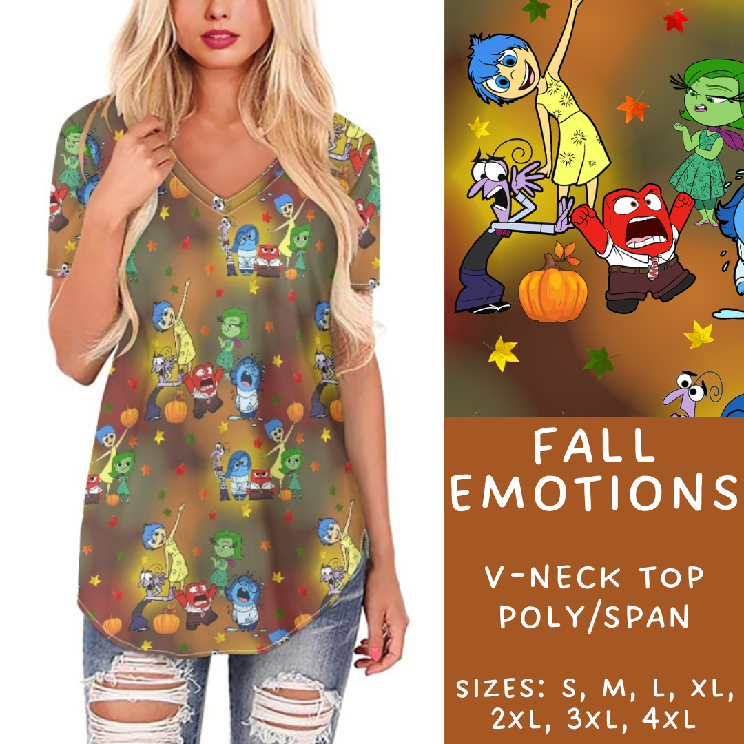 Batch #214 - Character Fall Sets - Closes 10/9 - ETA mid Nov - Fall Emotions V-Neck Tee