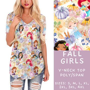 Batch #212 - Magical Fall Sets - Closes 10/8 - ETA mid Nov - Fall Girls V-Neck Tee