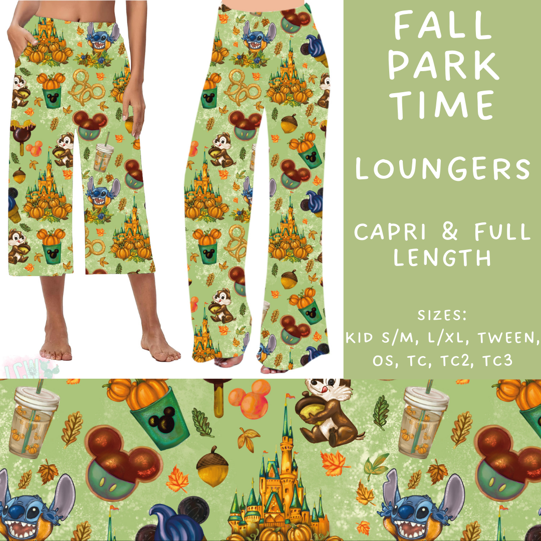 Batch #210 - Magical Fall - Closes 10/4 - ETA mid Nov - Fall Park Time Capri and Full Length Loungers