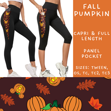 Batch #212 - Magical Fall Sets - Closes 10/8 - ETA mid Nov - Fall Pumpkin Panel Pocket Full and Capri Length Leggings