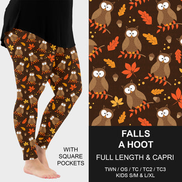 B308 - Preorder Falls a Hoot Leggings w/ Pockets (Closes 8/16. ETA: late Oct.)