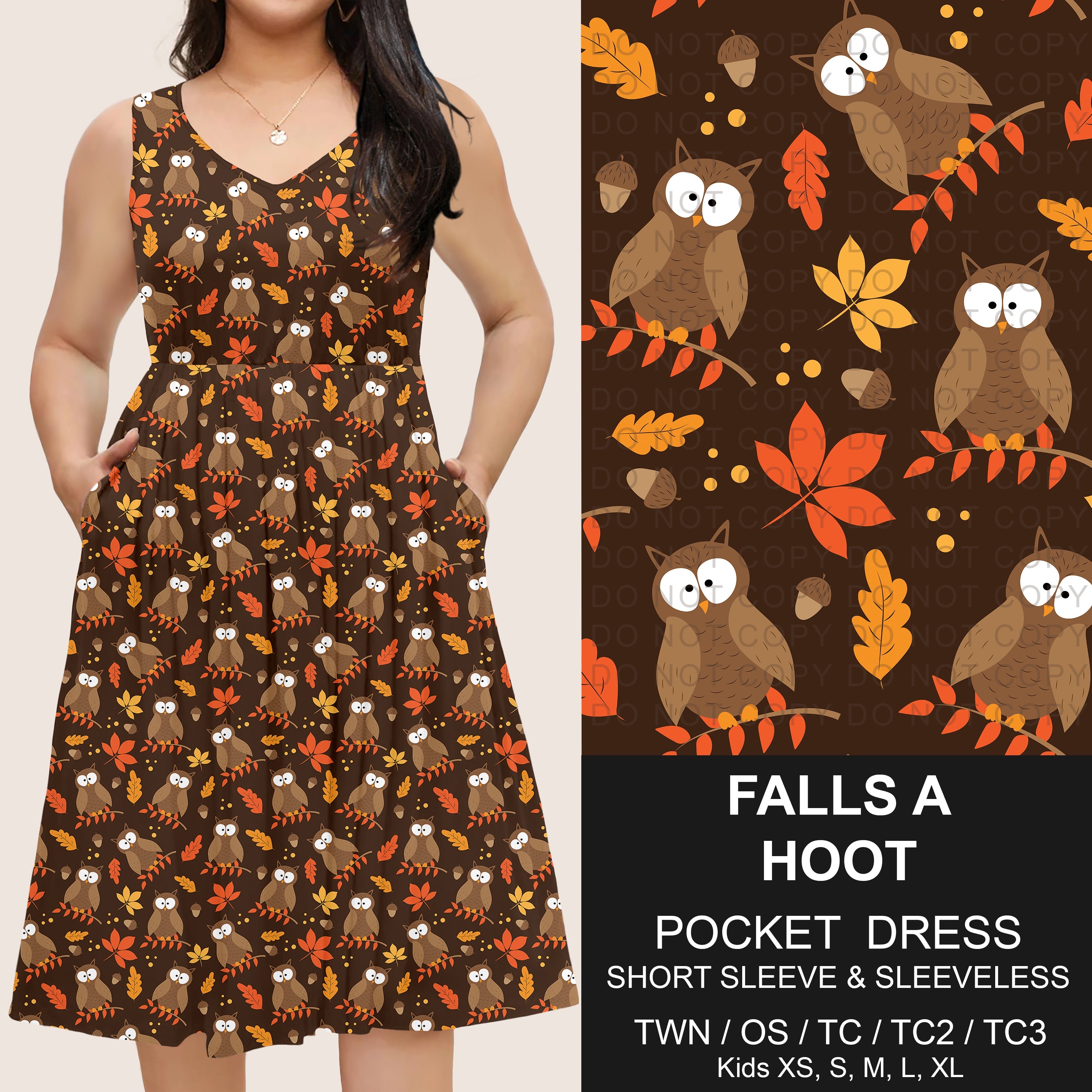 B302 - Preorder Falls a Hoot Pocket Dress (Closes 7/24. ETA: early Oct)
