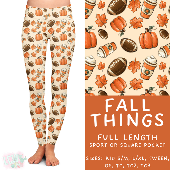 Ready to Ship - Fall Things Full Length Leggings - Sport Pocket OS & Square Pocket TC2