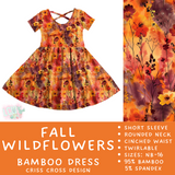 Ready to Ship - Fall Wildflowers Criss-Cross Bamboo Dress - 3T & 5T