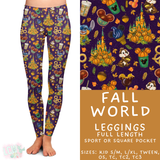 Ready to Ship - Fall World Full Length Leggings - Sport Pocket TC