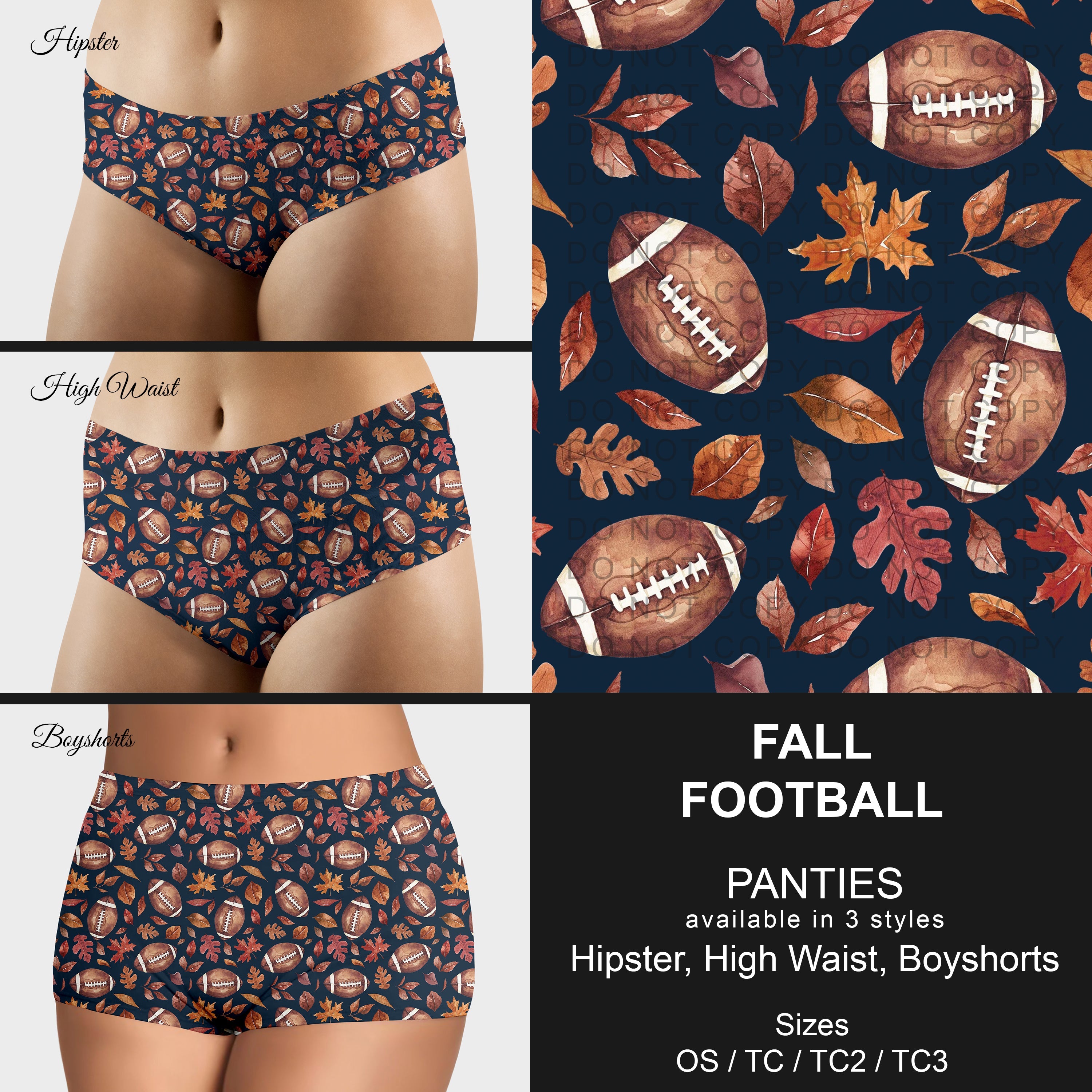 B306 - Preorder Fall Football Panties (Closes 8/07. ETA mid October)