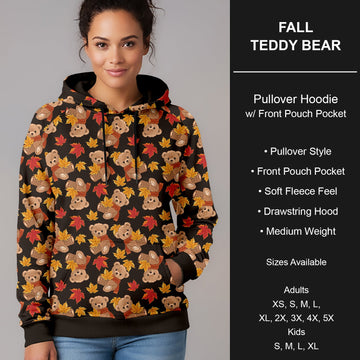 B299 - Preorder Fall Teddy Bear Pullover Hoodie (Closes 7/12. ETA mid Sept.)