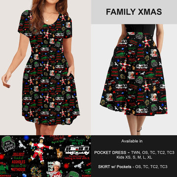 B183 - Preorder Family Xmas Dress/Skirt with Pockets (Closes 10/02. ETA: early Dec)