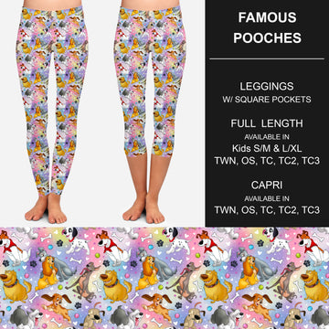 Famous Pooches Print Leggings w/ Pockets