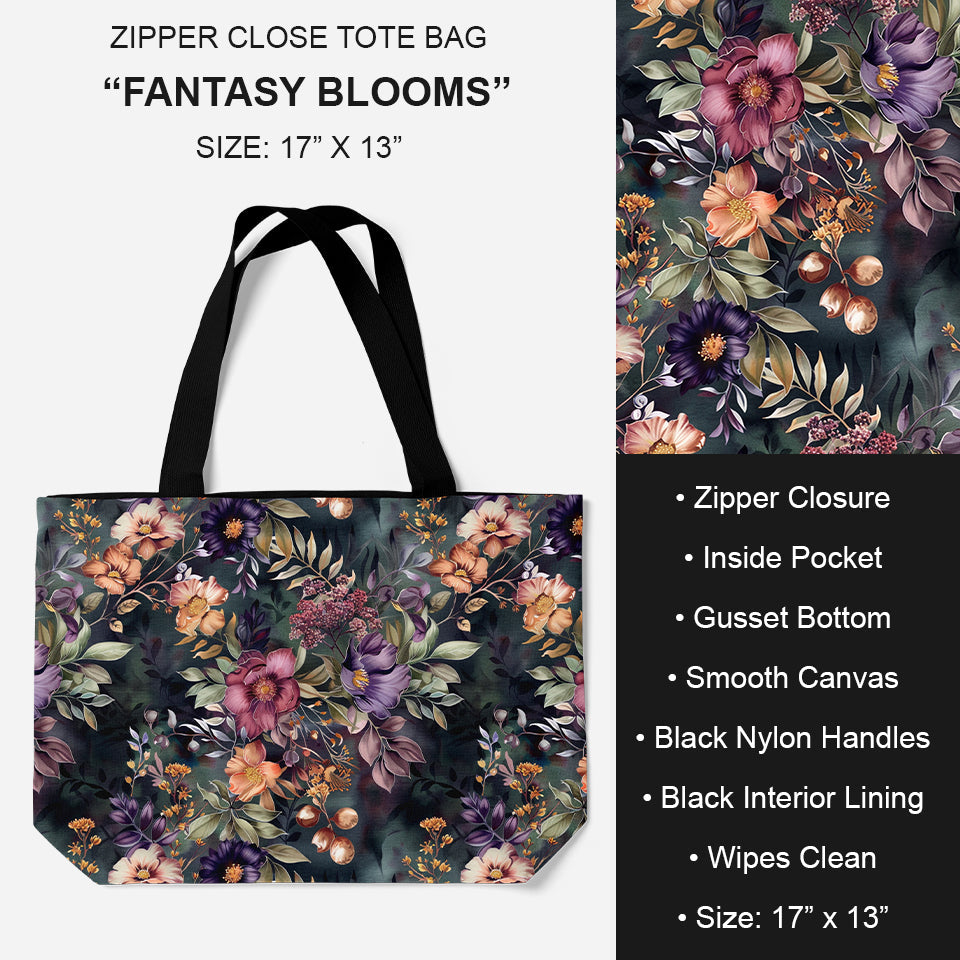 B195 - Preorder Fantasy Blooms Tote Bag (Closes 11/19. ETA: late Jan.)