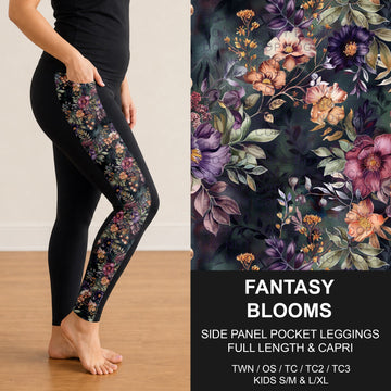 B314 - Preorder Fantasy Blooms Side Panel Pocket Leggings (Closes 9/27. ETA: late Nov.)