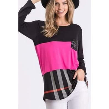 Pink / Black / Top Women's Top