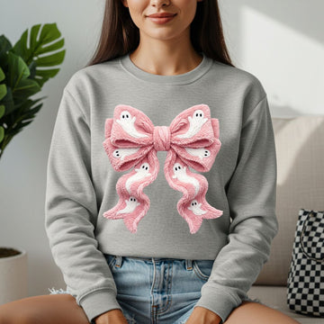 Faux Yarn Ghost Bow Sweatshirt