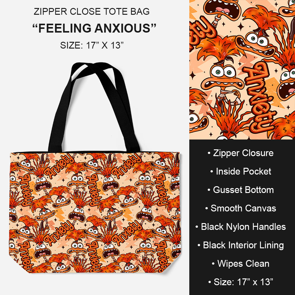 B195 - Preorder Feeling Anxious Tote Bag (Closes 11/19. ETA: late Jan.)