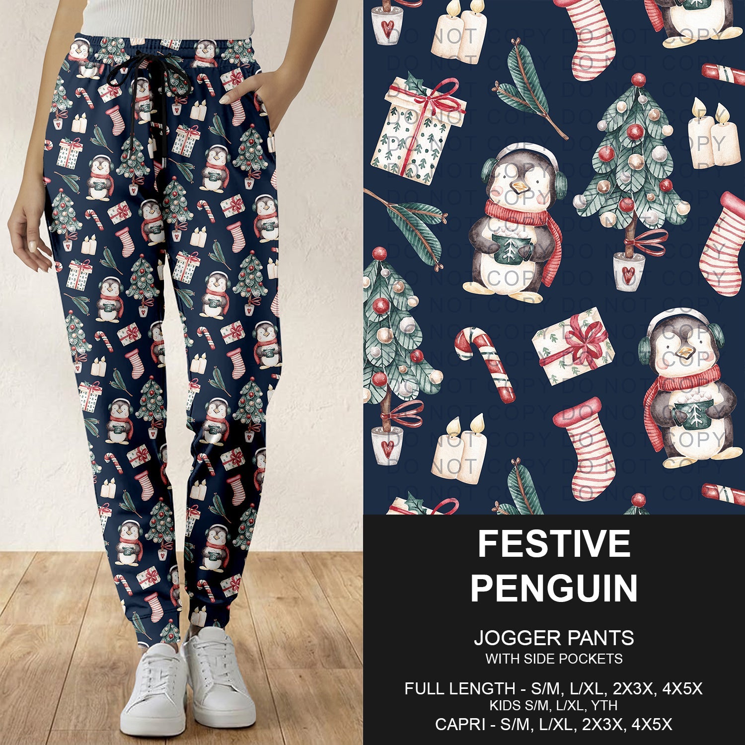 B303 - Preorder Festive Penguin Joggers (Closes 7/26. ETA: early Oct.)