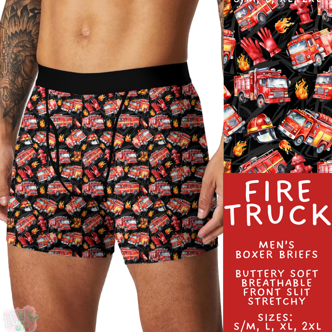 Batch #473 - Comfortable Underwear 5 - Closes 1/9 - ETA early March - Fire Truck Men's Boxer Briefs