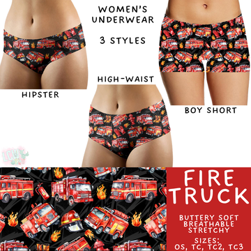 Batch #473 - Comfortable Underwear 5 - Closes 1/9 - ETA early March - Fire Truck Women's Underwear
