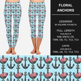 RTS - Floral Anchors Leggings w/ Pockets