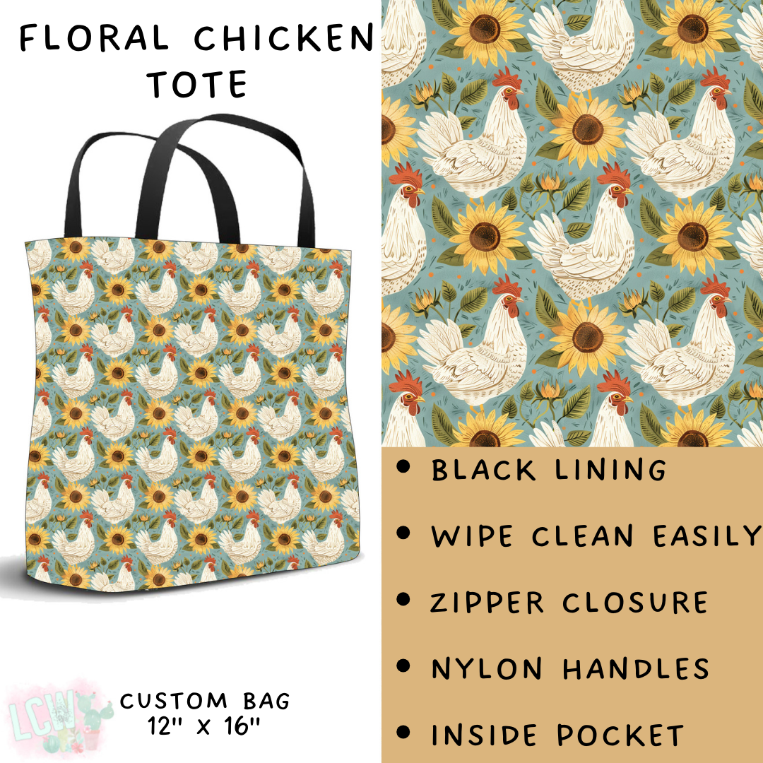 Batch #209 - Fun Run 5 - Closes 10/2 - ETA mid Nov - Floral Chicken Tote