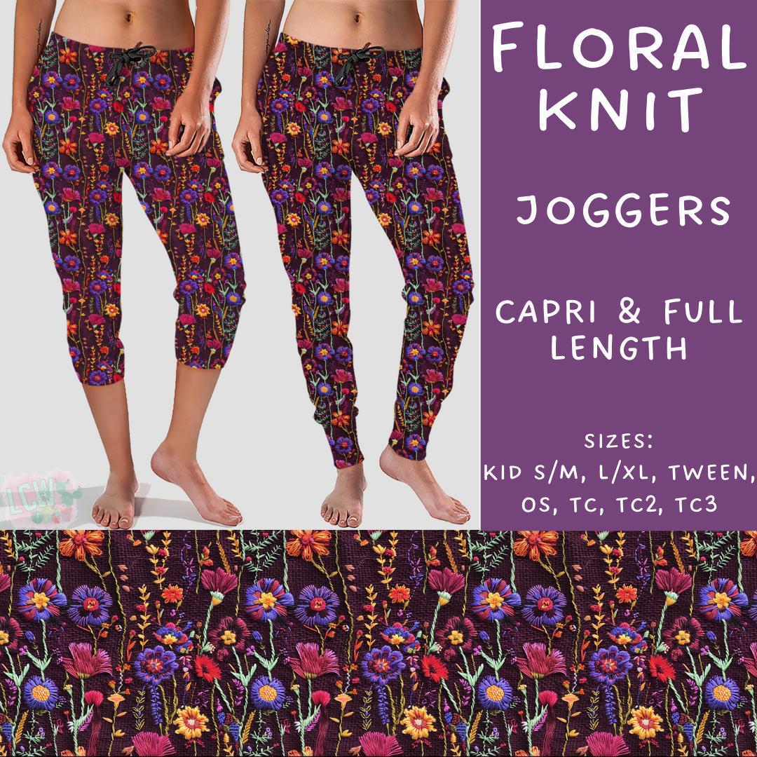 Batch #209 - Fun Run 5 - Closes 10/2 - ETA mid Nov - Floral Knit Full and Capri Length Joggers