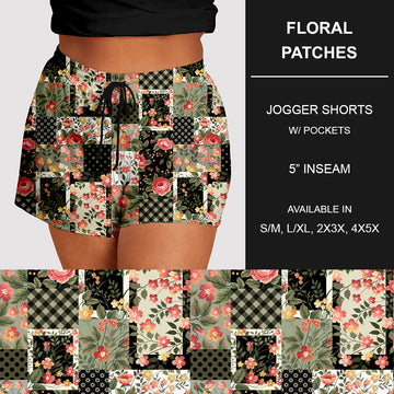 RTS - Floral Patch Jogger Shorts