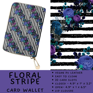 Batch #460 - Zip It Collection - Closes 12/5 - ETA late Jan - Floral Stripe Card Wallet
