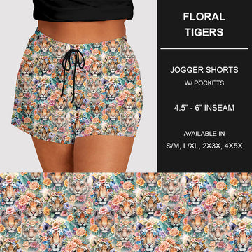 RTS - Floral Tigers Jogger Shorts